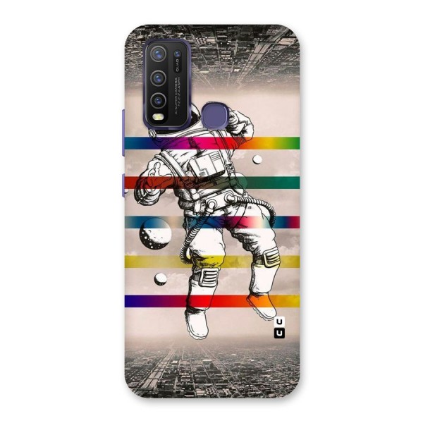 Spaceman Rainbow Stripes Back Case for Vivo Y30