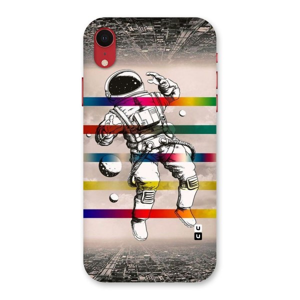 Spaceman Rainbow Stripes Back Case for iPhone XR