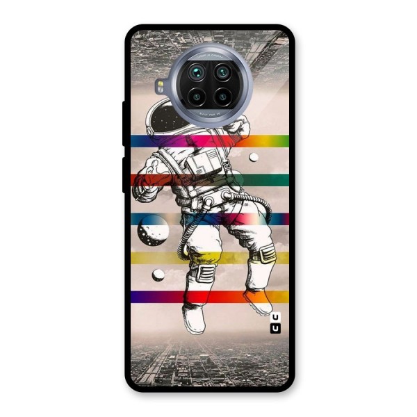 Spaceman Rainbow Stripes Glass Back Case for Mi 10i