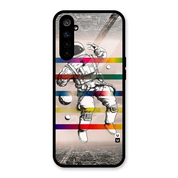 Spaceman Rainbow Stripes Glass Back Case for Realme 6