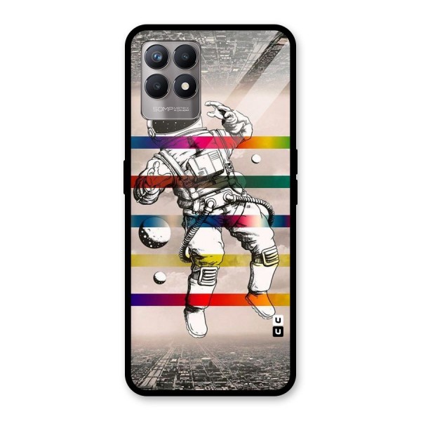 Spaceman Rainbow Stripes Glass Back Case for Realme 8i