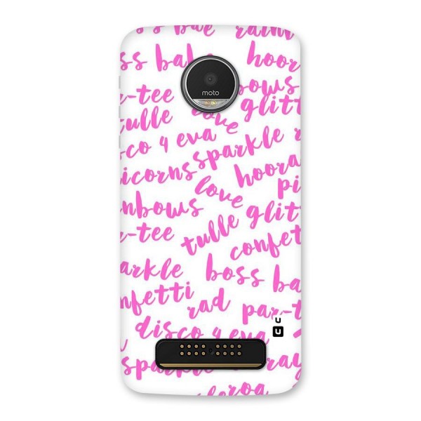 Sparkle Love Back Case for Moto Z Play