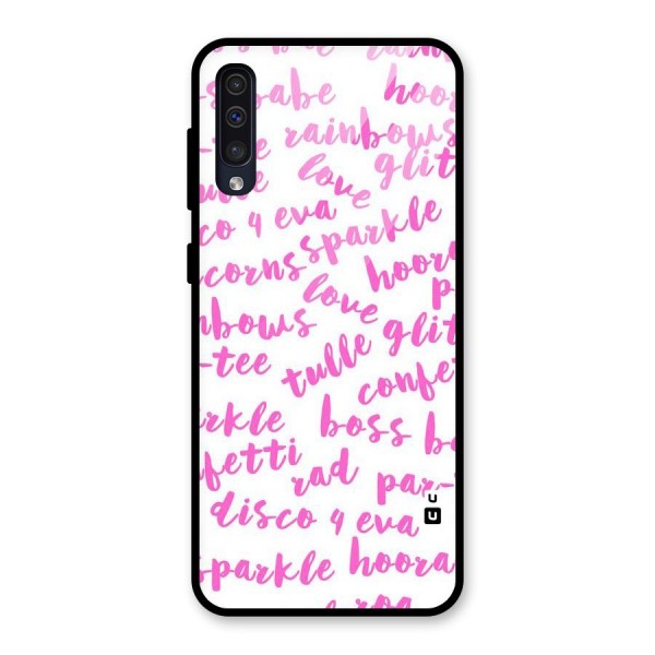 Sparkle Love Glass Back Case for Galaxy A50s