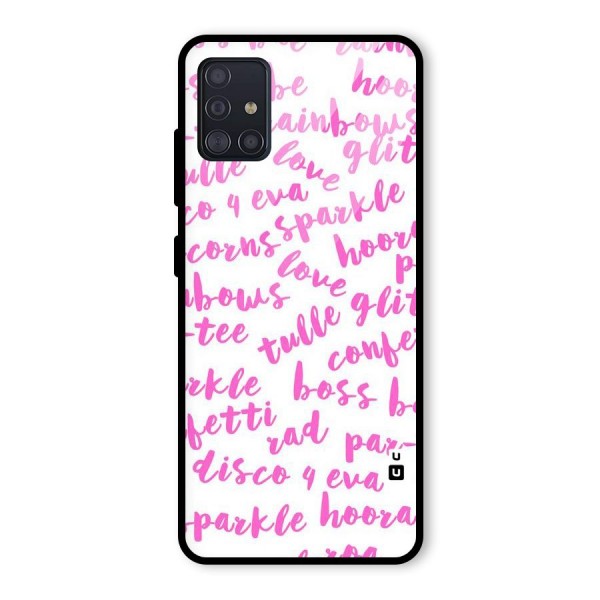 Sparkle Love Glass Back Case for Galaxy A51