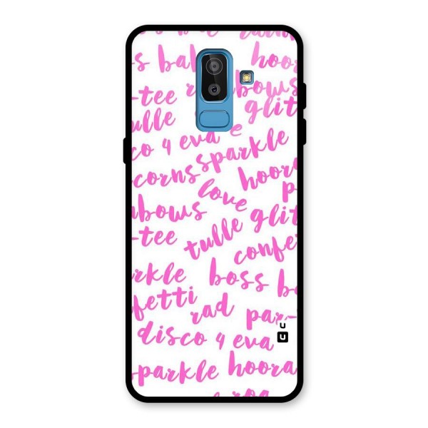 Sparkle Love Glass Back Case for Galaxy J8