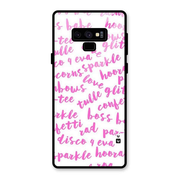 Sparkle Love Glass Back Case for Galaxy Note 9