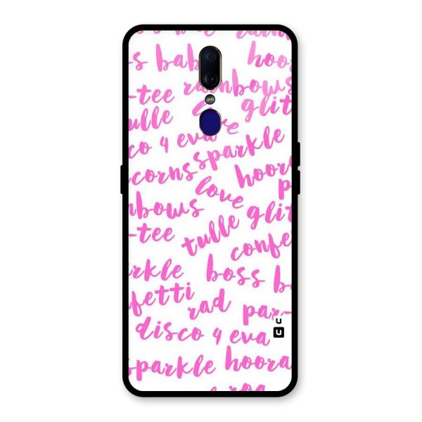 Sparkle Love Glass Back Case for Oppo F11