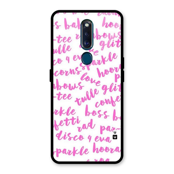 Sparkle Love Glass Back Case for Oppo F11 Pro