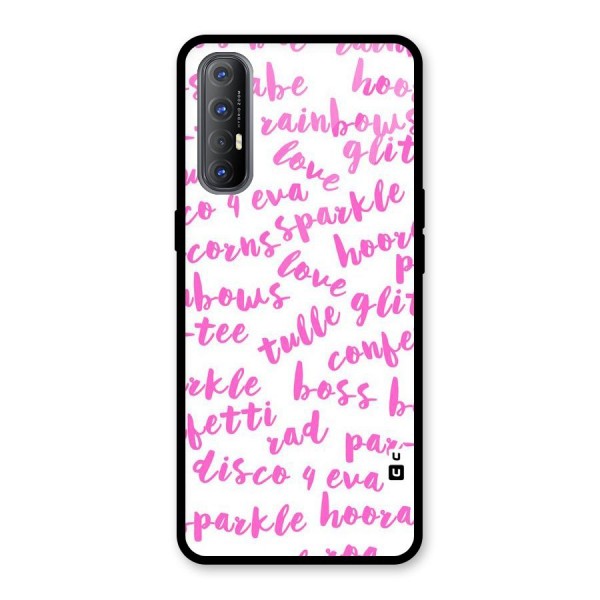 Sparkle Love Glass Back Case for Oppo Reno3 Pro