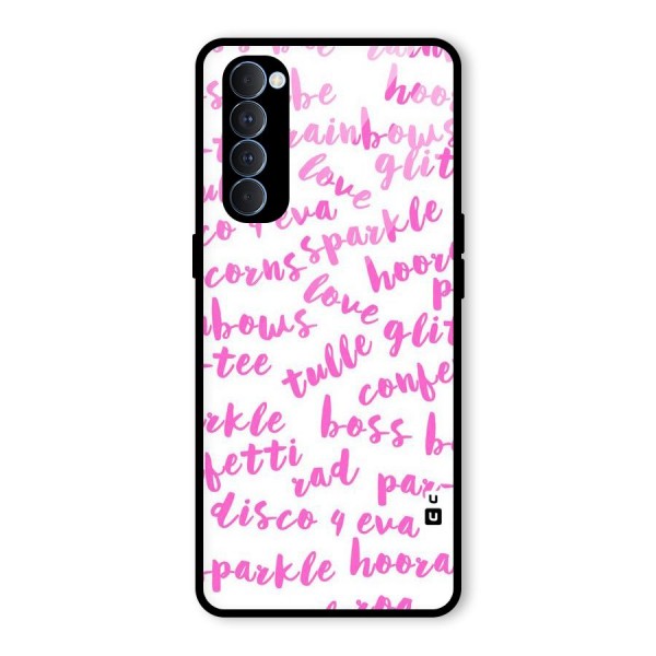 Sparkle Love Glass Back Case for Oppo Reno4 Pro