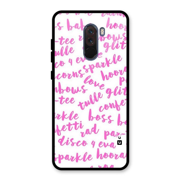 Sparkle Love Glass Back Case for Poco F1