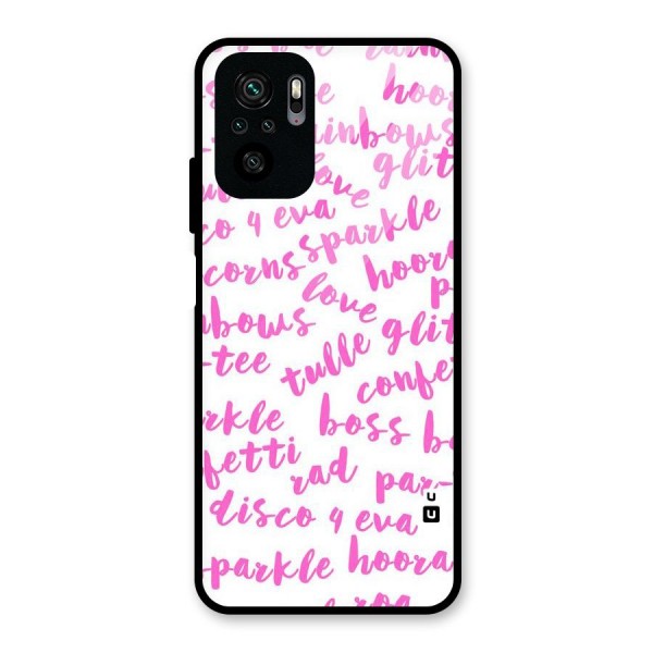 Sparkle Love Glass Back Case for Redmi Note 10