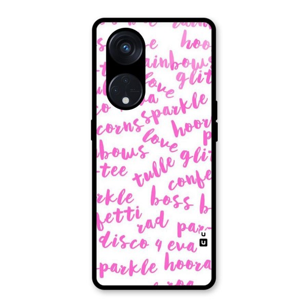 Sparkle Love Glass Back Case for Reno8 T 5G