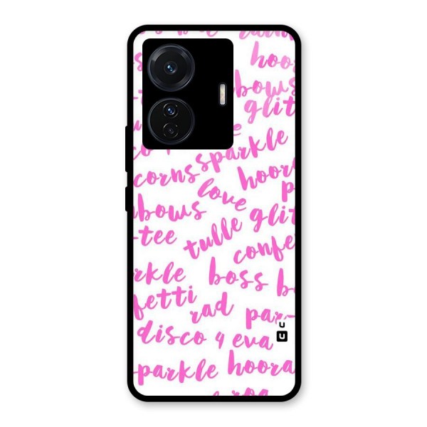 Sparkle Love Glass Back Case for Vivo T1 Pro