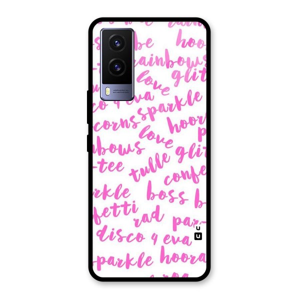 Sparkle Love Glass Back Case for Vivo V21e 5G