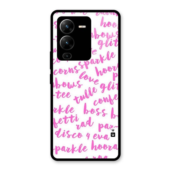 Sparkle Love Glass Back Case for Vivo V25 Pro