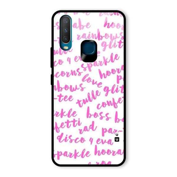 Sparkle Love Glass Back Case for Vivo Y12