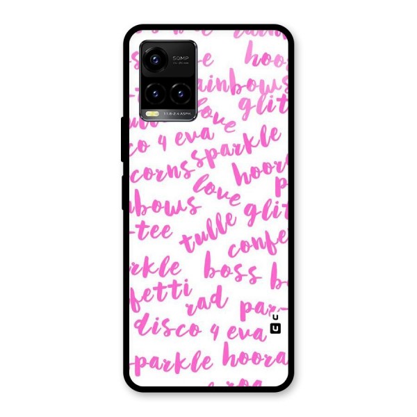 Sparkle Love Glass Back Case for Vivo Y21 2021