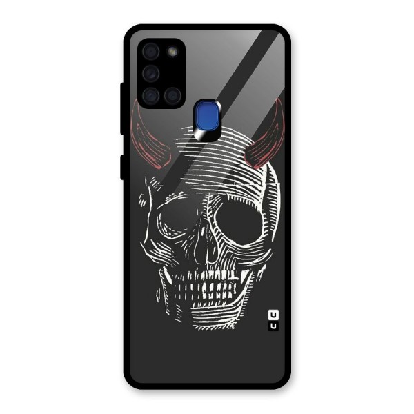 Spooky Face Glass Back Case for Galaxy A21s