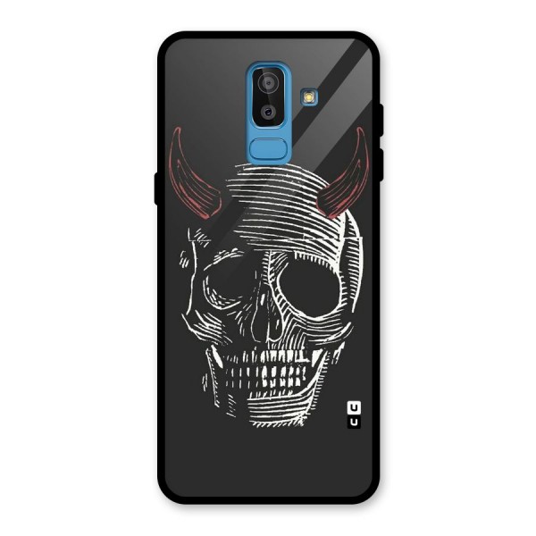 Spooky Face Glass Back Case for Galaxy J8