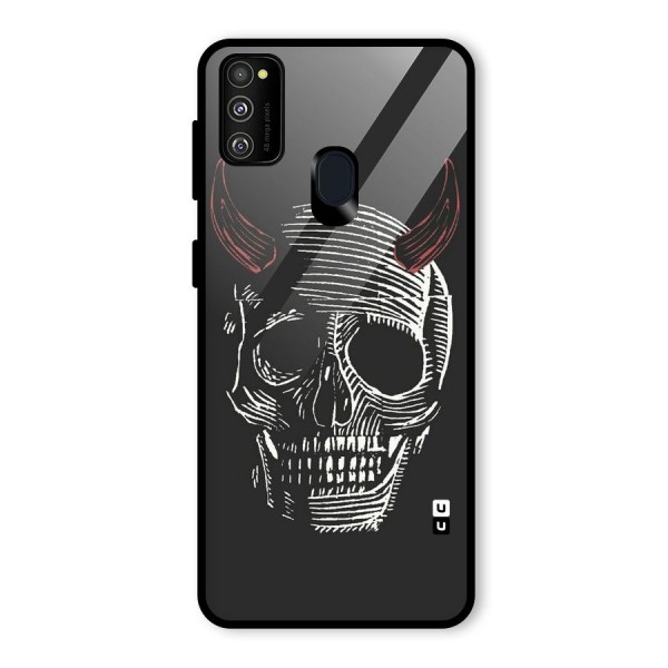 Spooky Face Glass Back Case for Galaxy M21