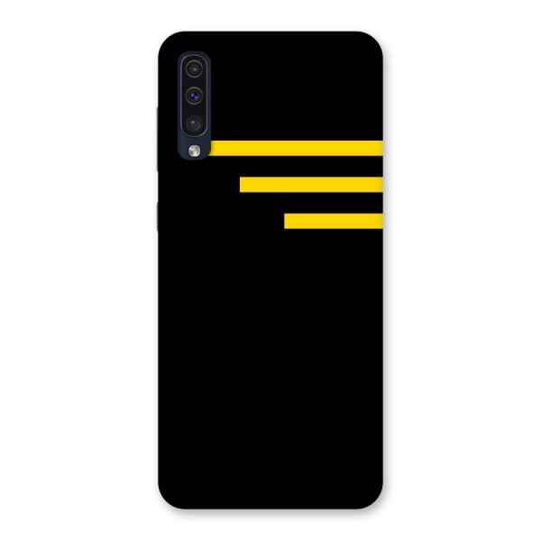 Sports Yellow Stripes Back Case for Galaxy A50s