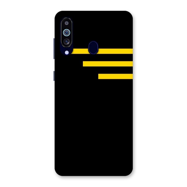 Sports Yellow Stripes Back Case for Galaxy A60