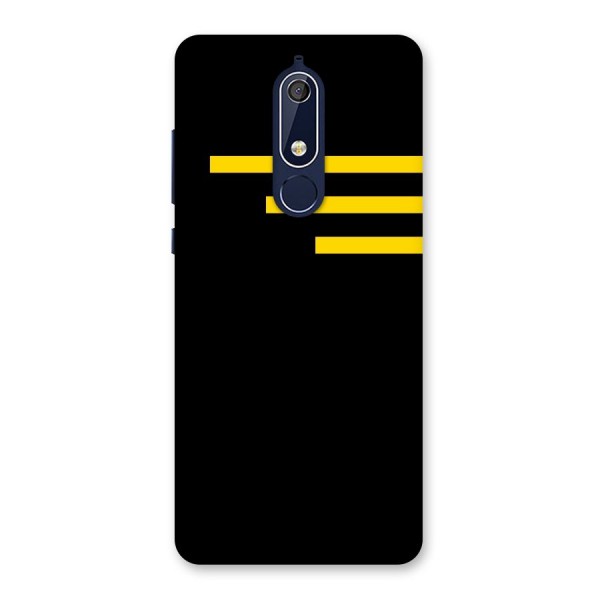 Sports Yellow Stripes Back Case for Nokia 5.1