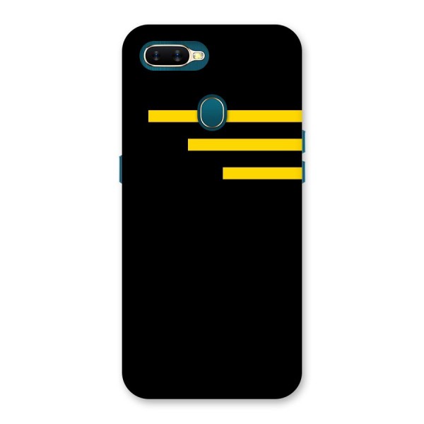 Sports Yellow Stripes Back Case for Oppo A7