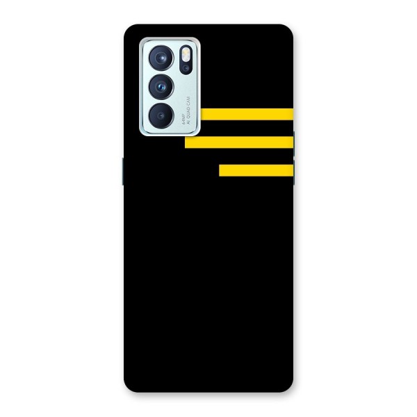 Sports Yellow Stripes Back Case for Oppo Reno6 Pro 5G