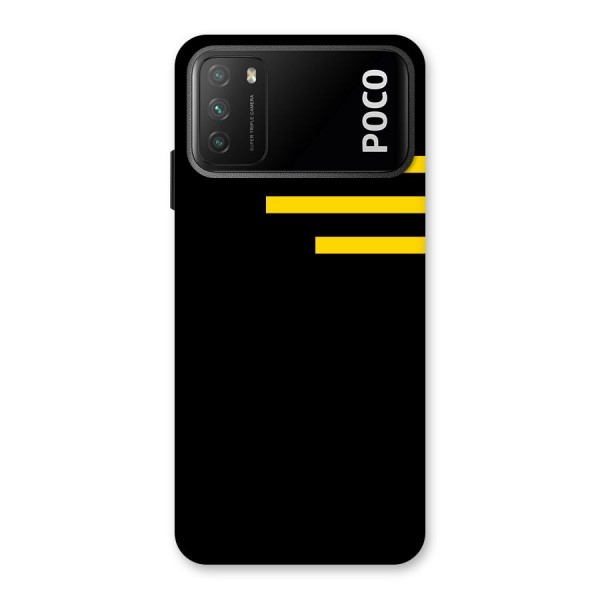 Sports Yellow Stripes Back Case for Poco M3