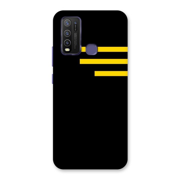 Sports Yellow Stripes Back Case for Vivo Y30