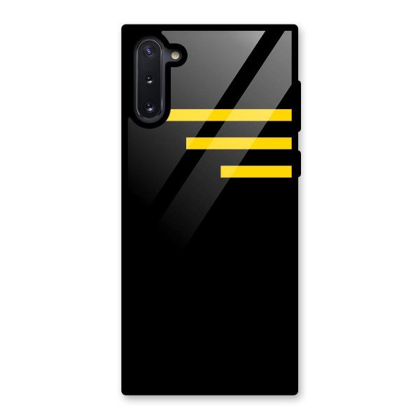 Sports Yellow Stripes Glass Back Case for Galaxy Note 10