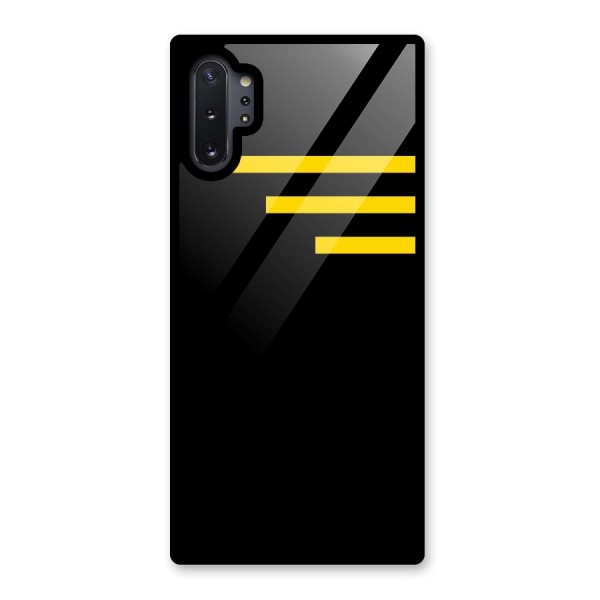 Sports Yellow Stripes Glass Back Case for Galaxy Note 10 Plus