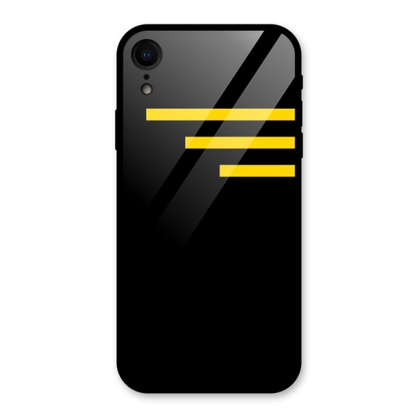 Sports Yellow Stripes Glass Back Case for XR