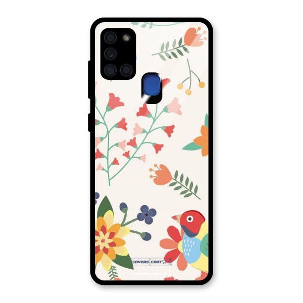 Spring Flowers Glass Back Case for Galaxy A21s