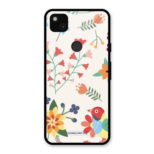 Spring Flowers Glass Back Case for Google Pixel 4a