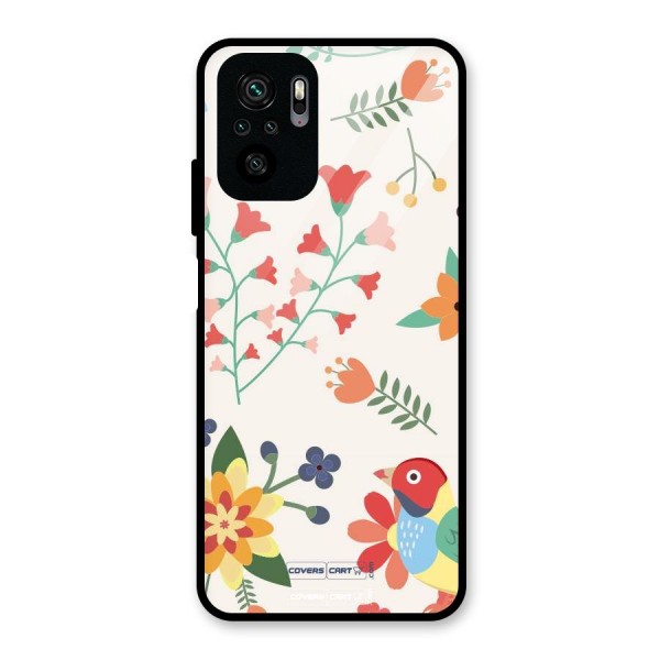 Spring Flowers Glass Back Case for Redmi Note 10