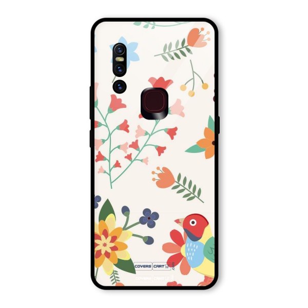 Spring Flowers Glass Back Case for Vivo V15