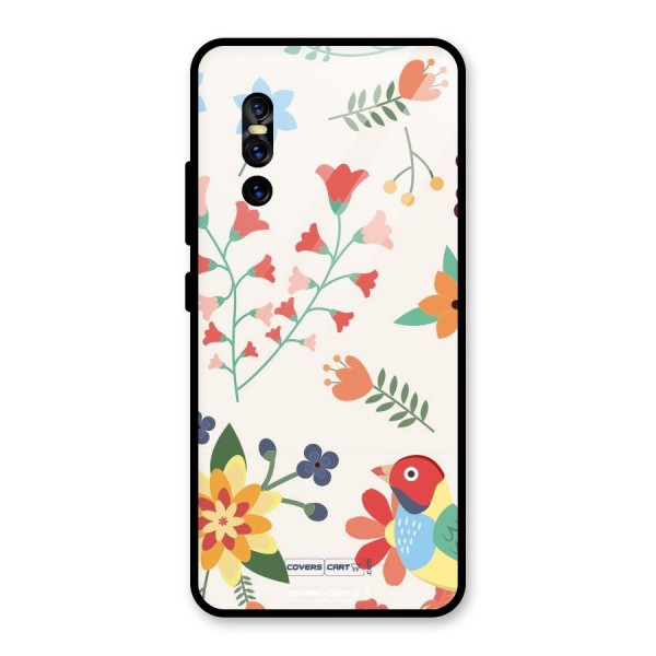 Spring Flowers Glass Back Case for Vivo V15 Pro