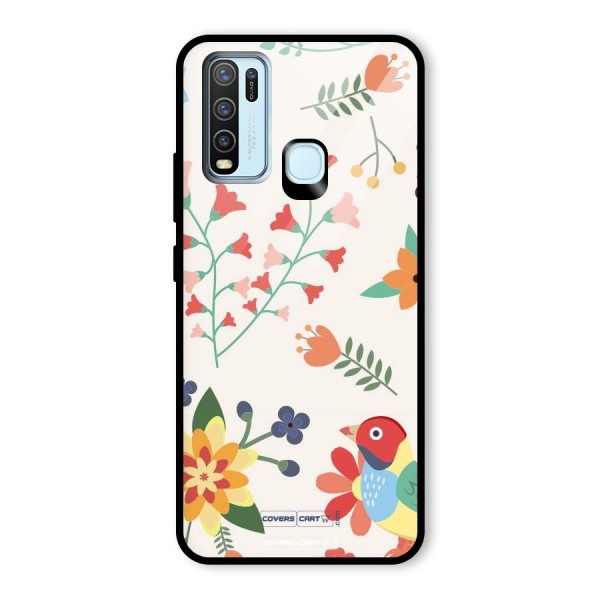 Spring Flowers Glass Back Case for Vivo Y30