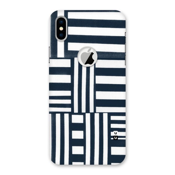 Square  Stripes Back Case for iPhone XS Logo Cut