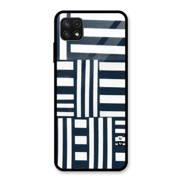 Square  Stripes Glass Back Case for Galaxy A22 5G