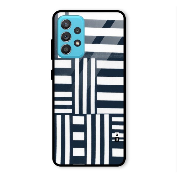 Square  Stripes Glass Back Case for Galaxy A52s 5G