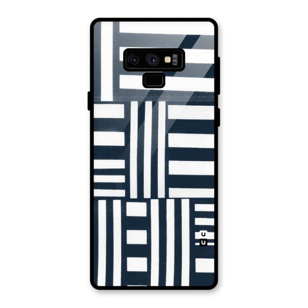 Square  Stripes Glass Back Case for Galaxy Note 9