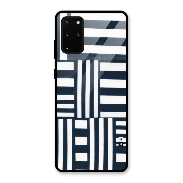 Square  Stripes Glass Back Case for Galaxy S20 Plus