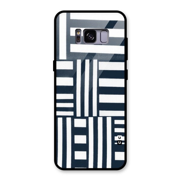 Square  Stripes Glass Back Case for Galaxy S8