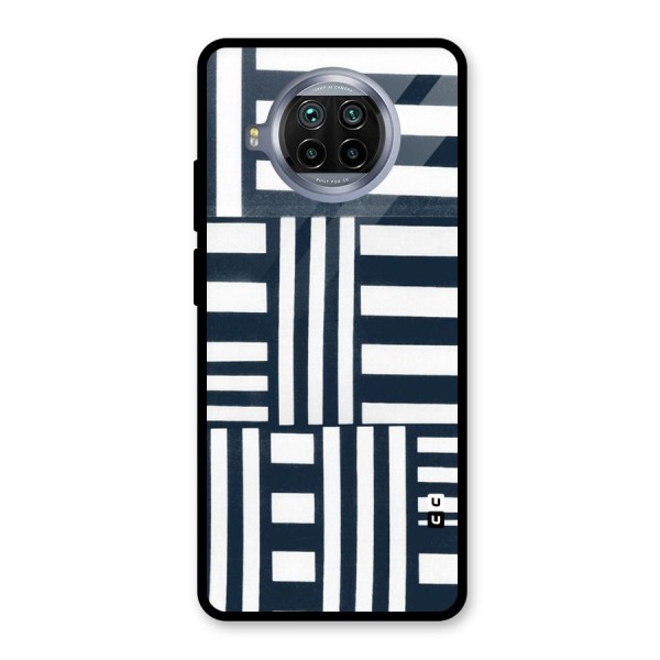 Square  Stripes Glass Back Case for Mi 10i