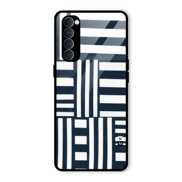 Square  Stripes Glass Back Case for Oppo Reno4 Pro