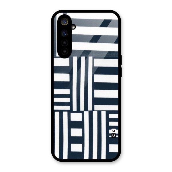 Square  Stripes Glass Back Case for Realme 6